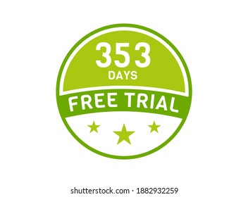 353 days free trial. 353 day Free trial badges