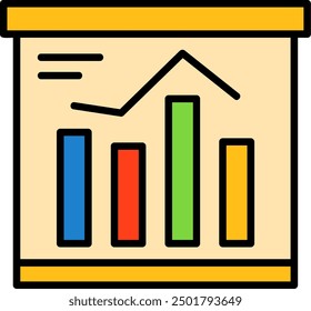 356 - Bar chart Flat Vector Icon Design