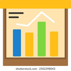 356 - Bar chart Flat Vector Icon Design