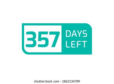 357 días Banner de fondo blanco a 357 días de distancia