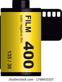 35mm color photographic roll vector on white background
