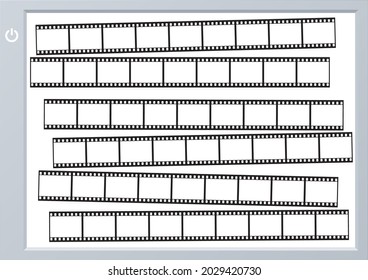 35mm film frame lined up in a light box