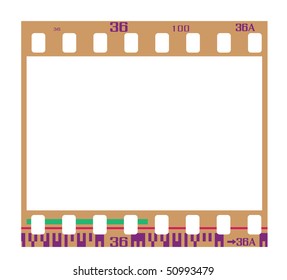 35mm negative frame, with details and accurate dimension. Realistic look.
