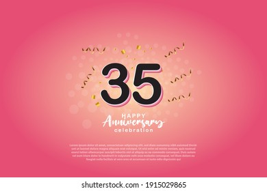 35th anniversary background with 3D number illustration
