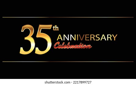 35th anniversary celebration. 35 year anniversary celebration. Golden anniversay celebration Background. Banner anniversary celebration	