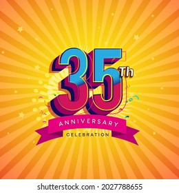 35th Anniversary Celebration With Fireworks And Celebration background.