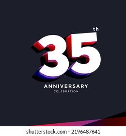 35th Anniversary Celebration Logo Design, Number 35 Icon Vector Template.