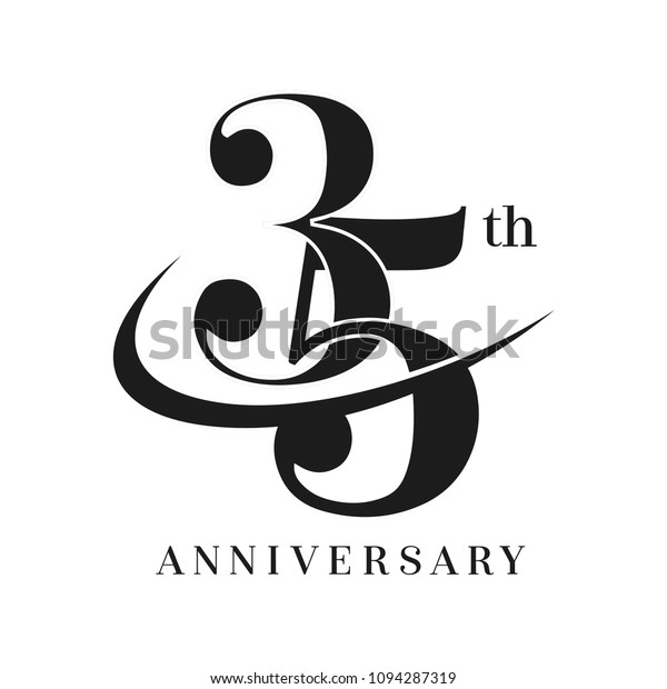 35th Anniversary Celebration Simple Monogram Design Stock Vector ...