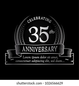35th anniversary design template. Vector and illustration.