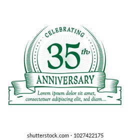 35th anniversary design template. Vector and illustration.