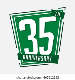 35th anniversary design template. Vector and illustration.