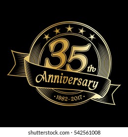 35th anniversary design template. Vector and illustration.