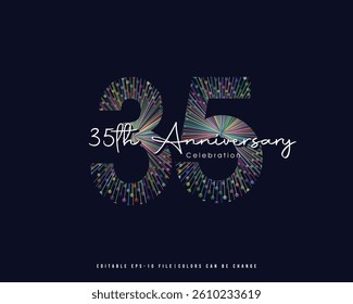 35th Anniversary Logo Design, Editable Vector Template.