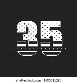 35th Anniversary logo design template