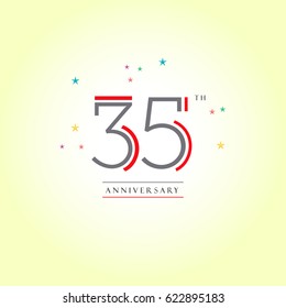 35th Anniversary logo design template vector element