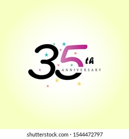 35th anniversary logo design vector template