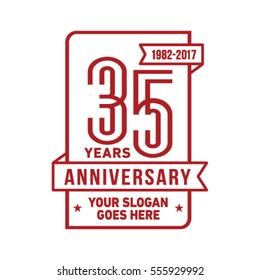 35th anniversary logo. Vector and illustration. Celebration design template.
