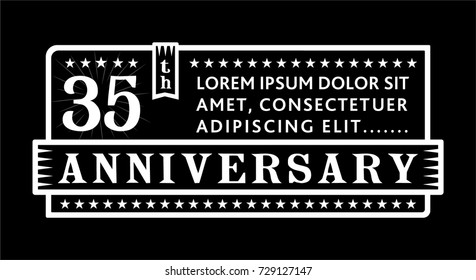 35th anniversary logo. Vector and illustration.