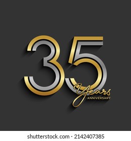 35th anniversary logotype. Anniversary celebration template design for booklet, leaflet, magazine, brochure poster, banner, web, invitation or greeting card. Vector illustrations.