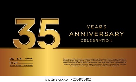 35th anniversary logotype. Golden anniversary celebration template design for booklet, leaflet, magazine, brochure poster, banner, web, invitation or greeting card. Vector illustrations. EPS 10