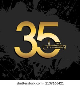 35th anniversary logotype. Golden anniversary celebration template design for booklet, leaflet, magazine, brochure poster, banner, web, invitation or greeting card. Vector illustrations.