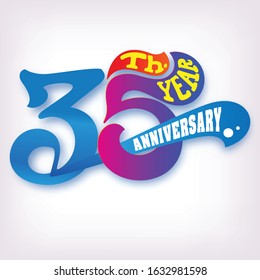 35th anniversary year logo template design on white background