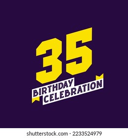 Diseño vectorial de la celebración del cumpleaños 35 años, cumpleaños 35