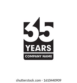 35th year anniversary emblem logo design vector template