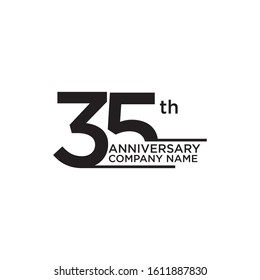35th year anniversary icon logo design vector template