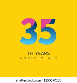 35th Year Anniversary Vector Template Design Illustration.