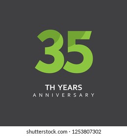 35th Year Anniversary Vector Template Design Illustration.