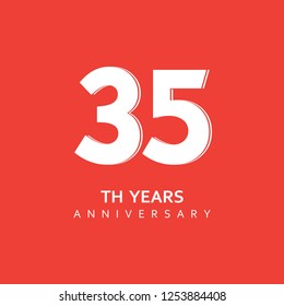 35th Year Anniversary Vector Template Design Illustration.