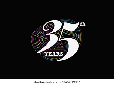 35th Years Anniversary Celebration Vector Design.