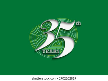 35th Years Anniversary Celebration Vector Design.