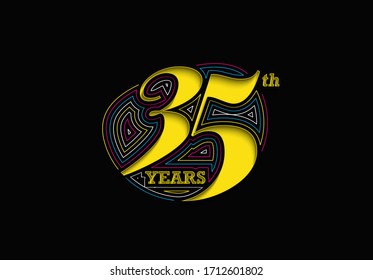 35th Years Anniversary Celebration Vector Design.