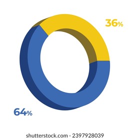 36 64 3d donut pie chart illustration eps vector