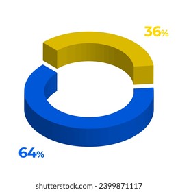 36 64 3d donut pie chart illustration eps vector