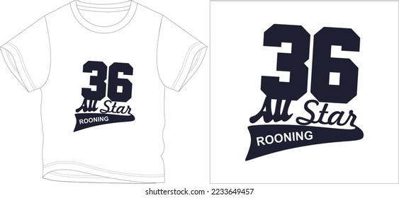 36 all star t shirt graphic design vector illustration digital file