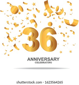 36 anniversary celebration vector concept template design illustration