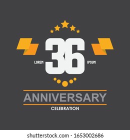 36 anniversary celebration vector concept template design