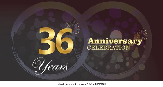 36 anniversary logo vector template. Design for banner, greeting cards or print