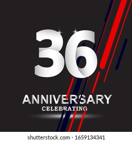 36 Jubiläum Logo-Vektorillustration Vorlage. Design für Banner, Grußkarten oder Print