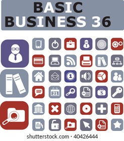 36 basic business buttons. vector