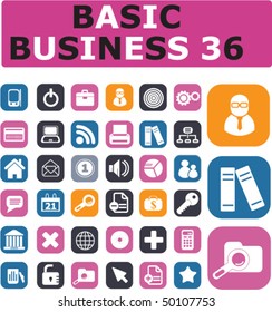 36 basic business buttons. vector