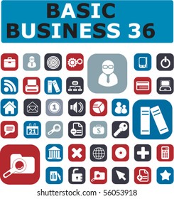 36 basic business buttons. vector