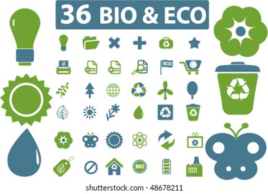 36 bio & eco signs. vector