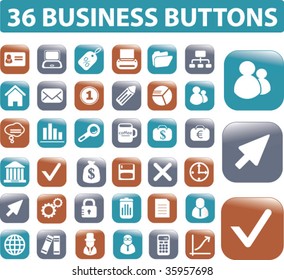 36 business buttons. vector
