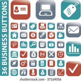 36 botones de negocios. vector