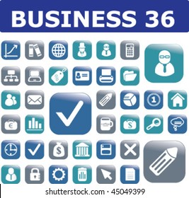 36 botones de negocios. vector