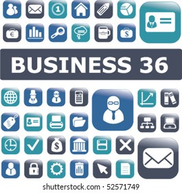 36 business buttons. vector